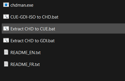 Convertir un fichier Bin, Cue, GDI vers CHD (PSX)